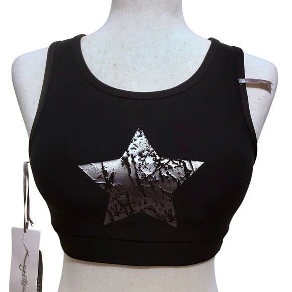Gottex NWT Graphic Black Sports Bra Women XS - Picture 1 of 10